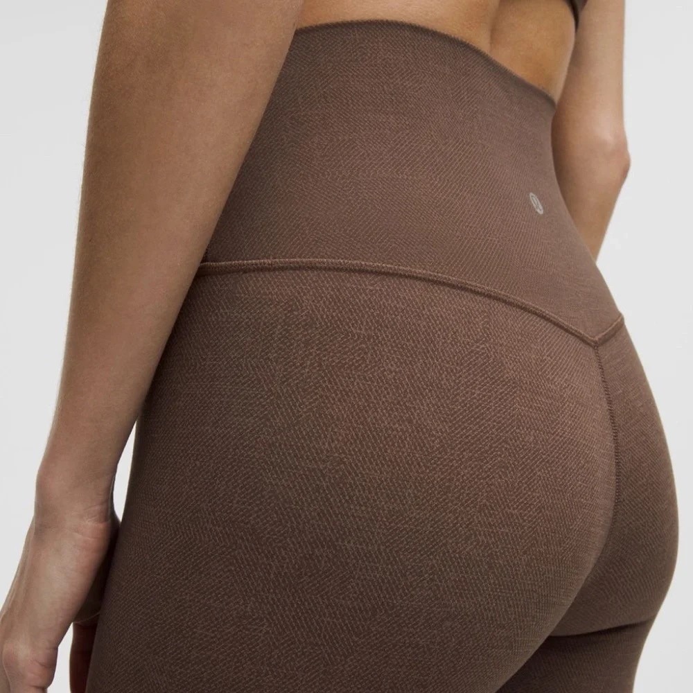 Lululemon Align High Rise Leggings 28" Diamond Texture Print Taupetastic Brown 8